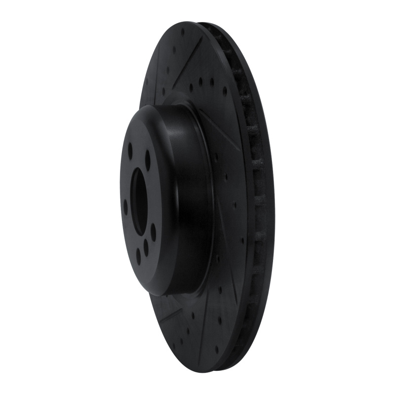 BMW 430I Brake Rotor (1) - Rear Left - R1 Concepts - Drilled & Slotted - Black - `16-`25